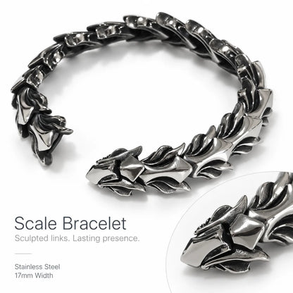 Dragon Scale Armor Bracelet Stainless Steel Detail