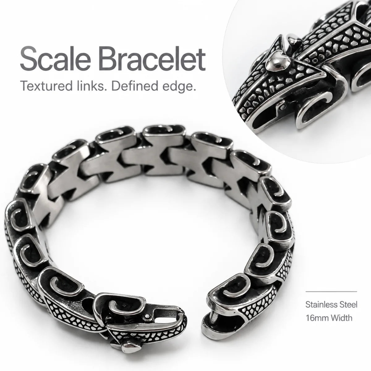 Dragon Scale Bracelet Stainless Steel Detail