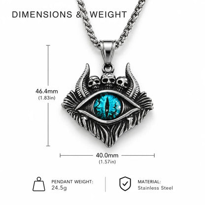 Evil Eye Skull Pendant Blue Dimensions and Weight