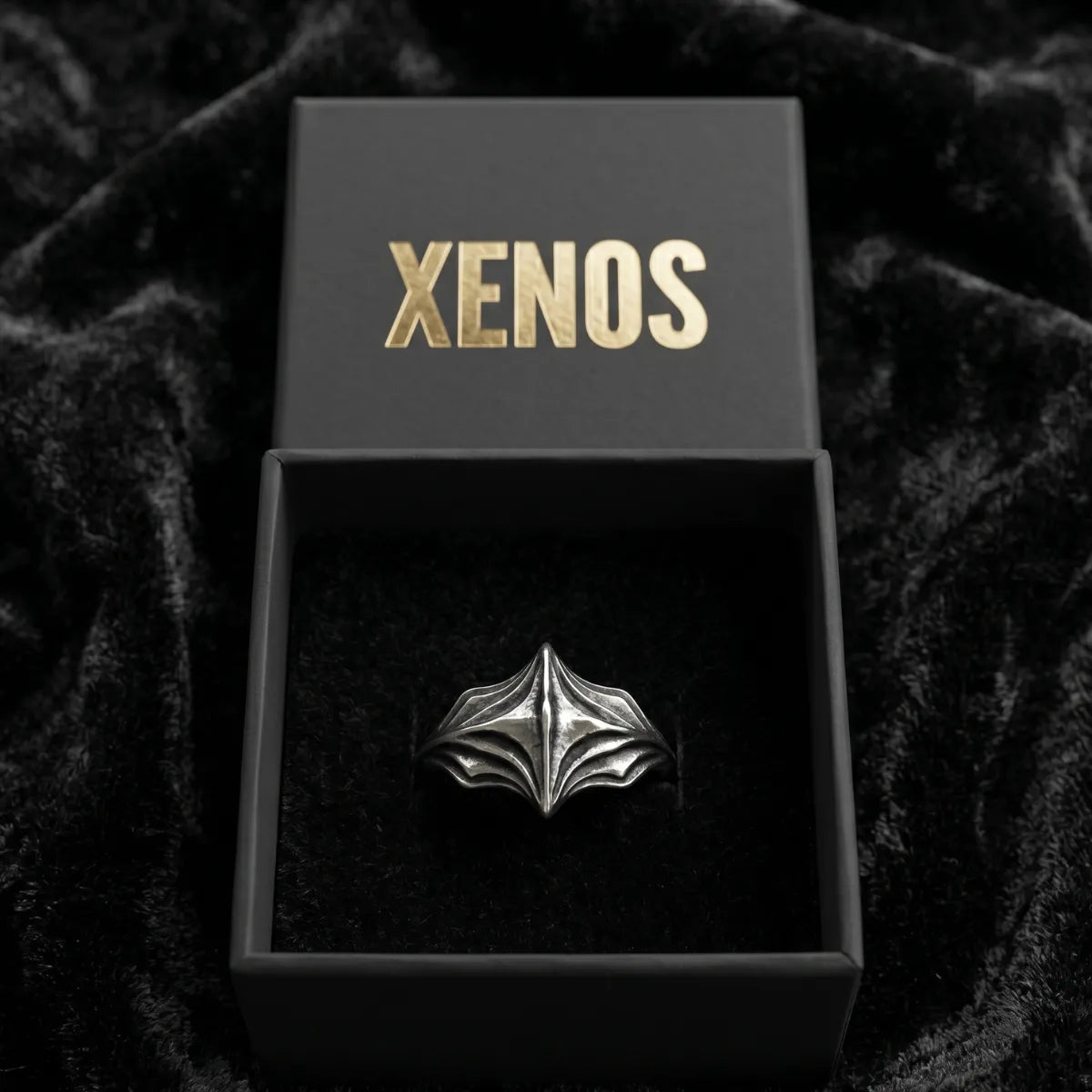 Silver Four Point Cross Ring Xenos Gift Box
