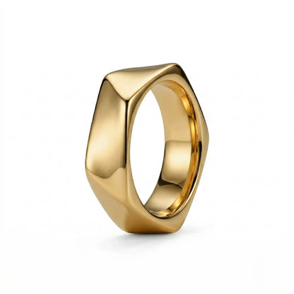 Gold Pentagon Ring