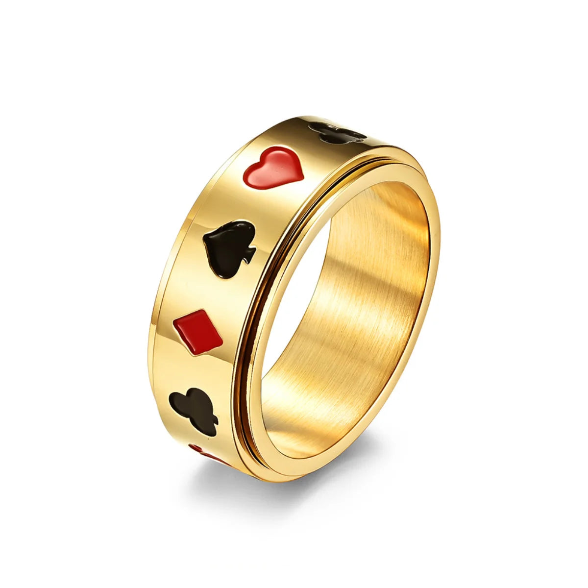 Gold Playing Card Spinner Ring