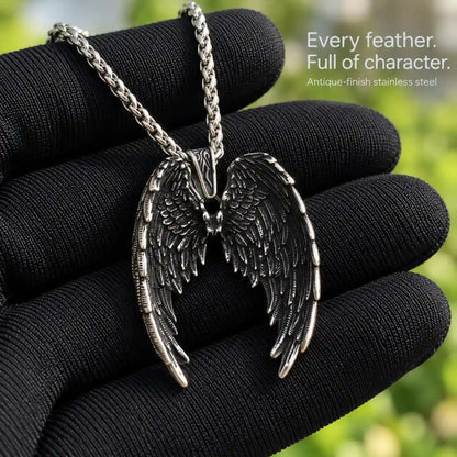 gothic angel wings necklace handheld product detail