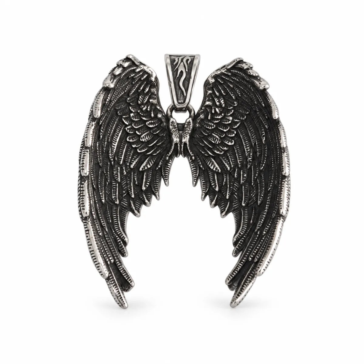gothic angel wings necklace pendant only white background
