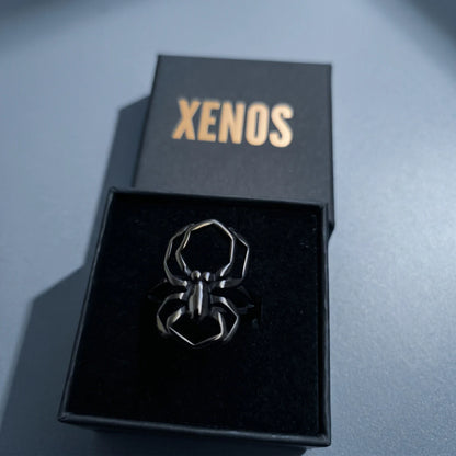 Gothic Spider Ring Presented in Xenos Jewelry Packaging Box