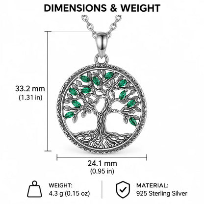 green crystal tree of life necklace dimensions and weight
