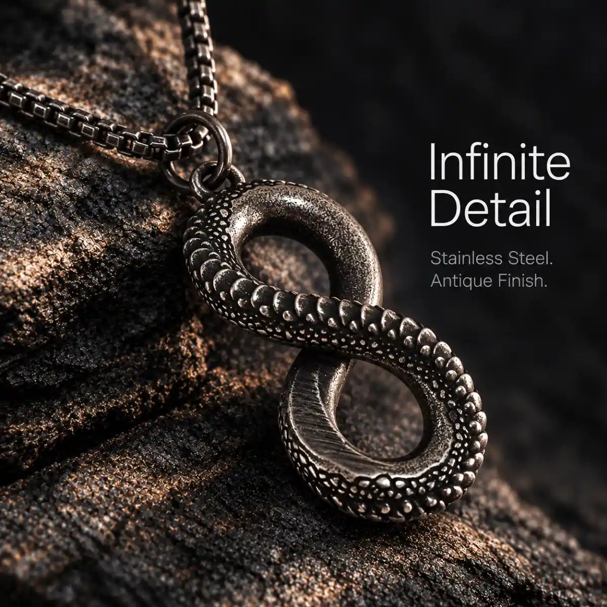 infinity snake necklace antique finish product details