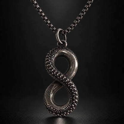 infinity snake necklace black background hero