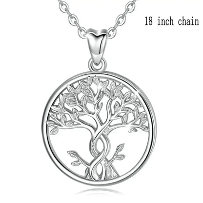 infinity tree of life necklace with 18 inch chain