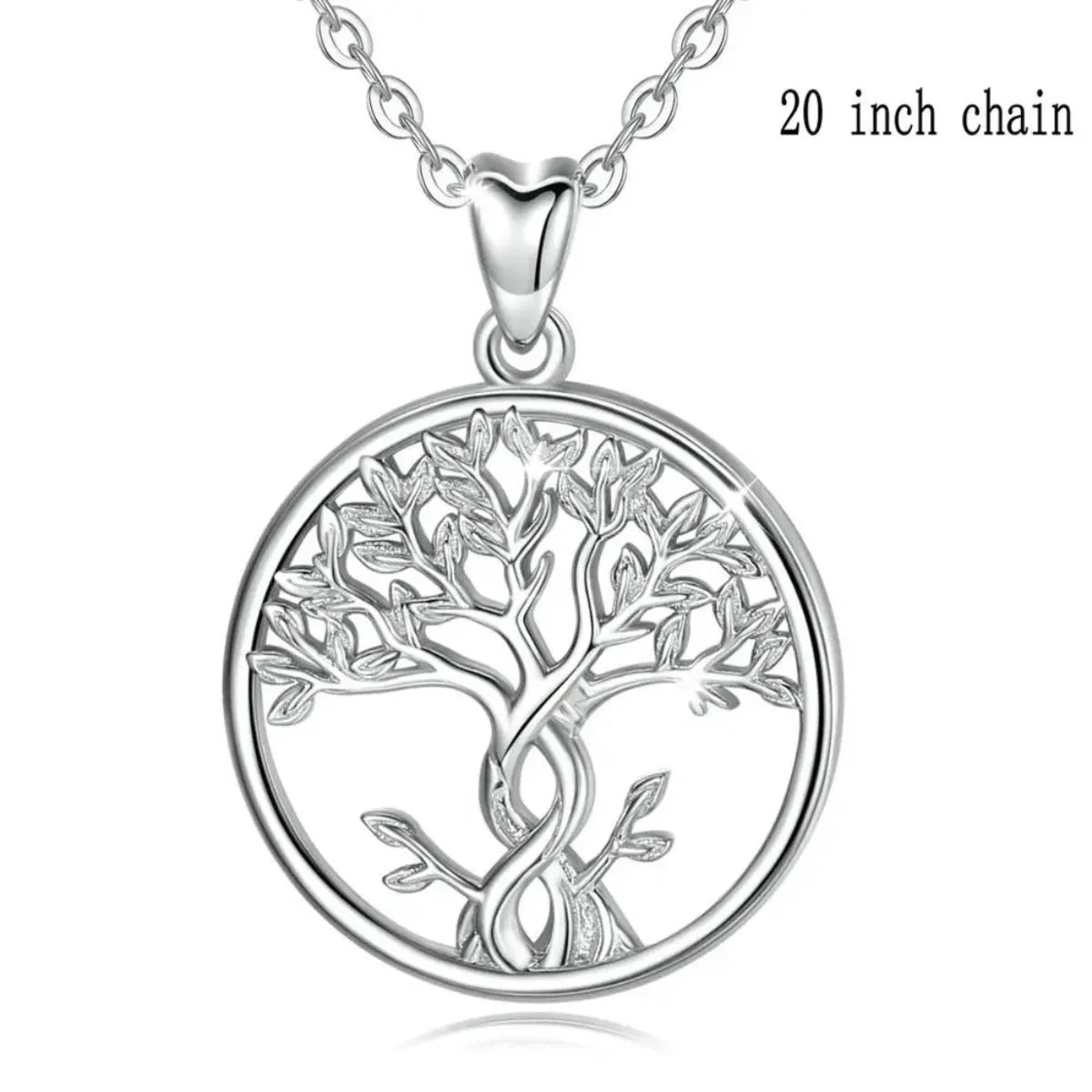 infinity tree of life necklace with 20 inch chain