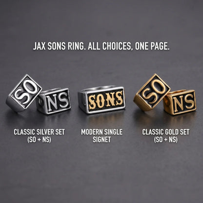 Jax Sons Ring All Choices Silver Gold Set and Single Signet
