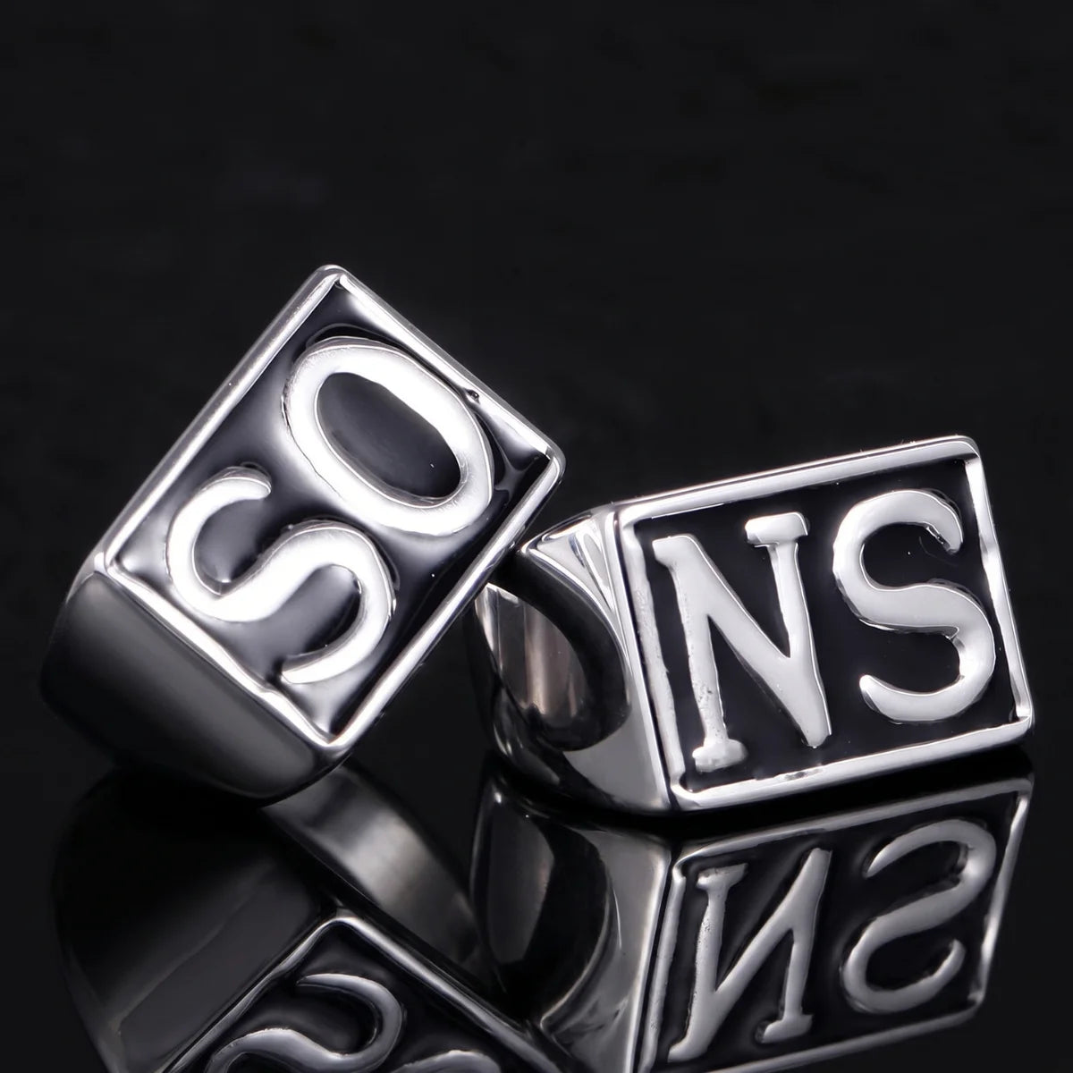 Jax Sons Ring Classic Silver SO NS Set Premium Stainless Steel