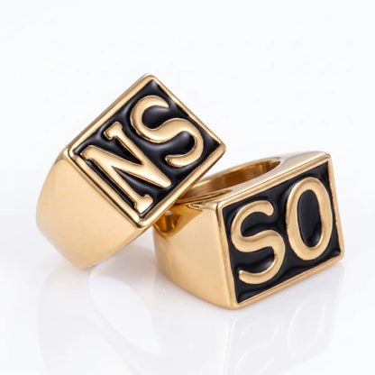 Jax Sons Ring Gold SO NS Set White Background View