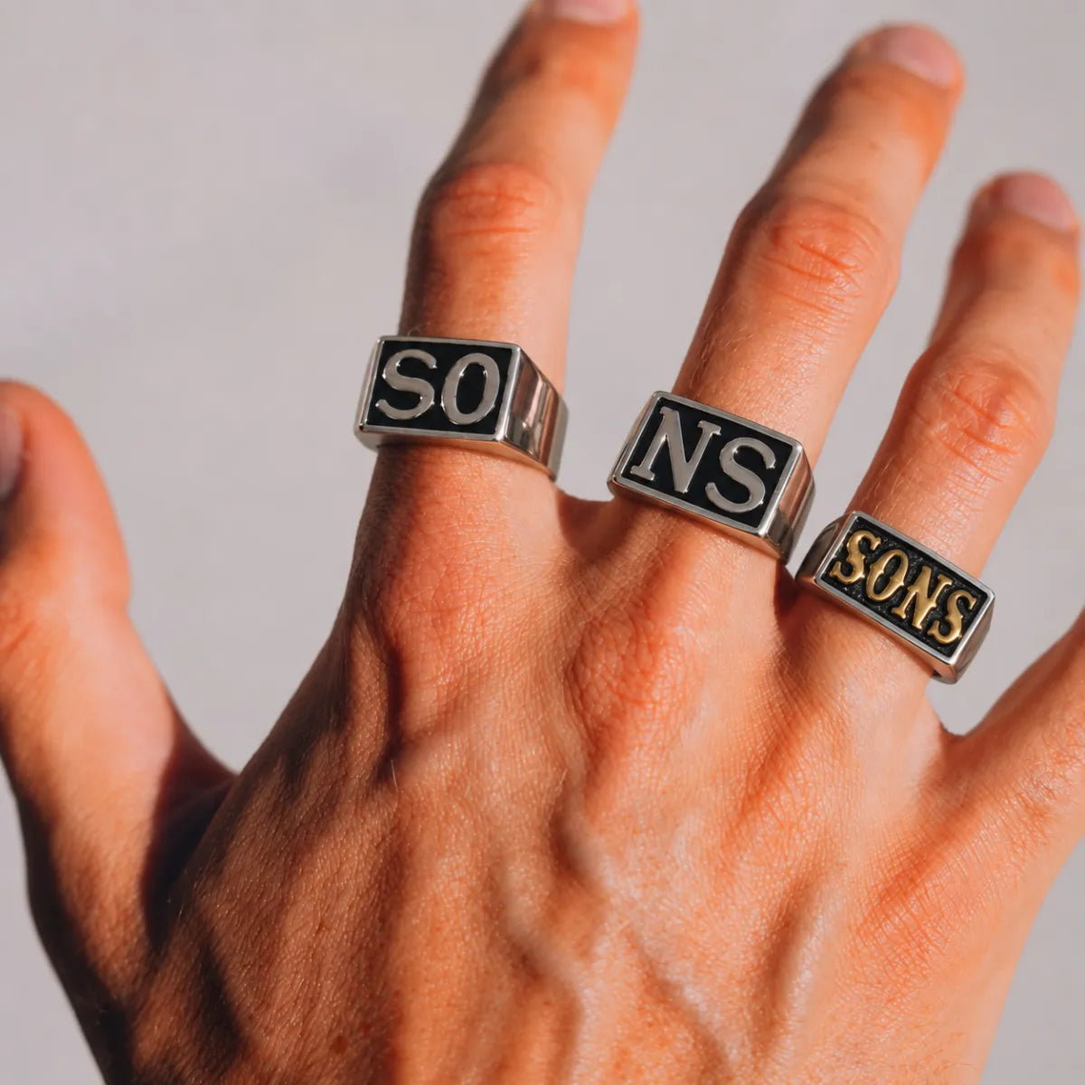Jax Sons Ring Silver Set SO NS on Hand