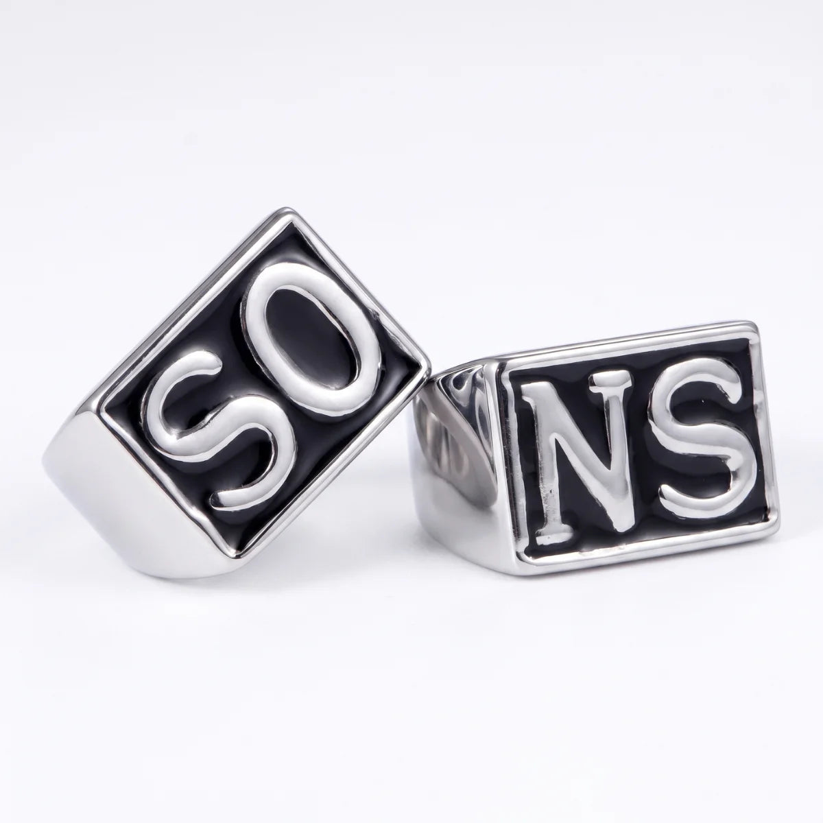Jax Sons Ring Silver SO NS Set White Background View