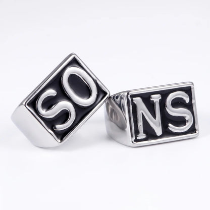 Jax Sons Ring Silver SO NS Set White Background View