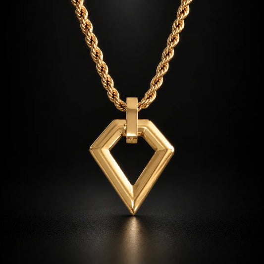 kite shape pendant necklace black background hero