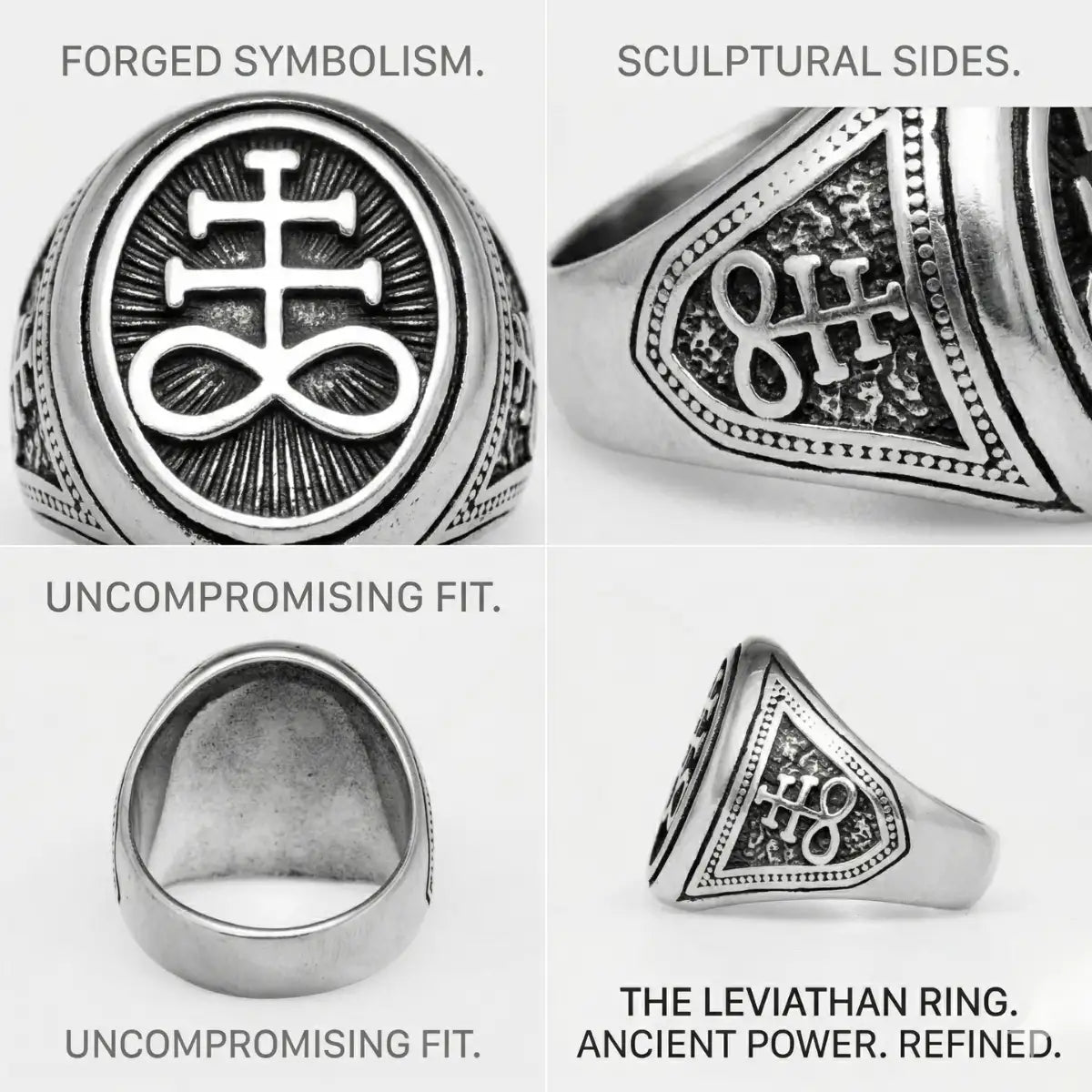 Leviathan Cross Ring Design Features Ancient Symbol Occult Ring