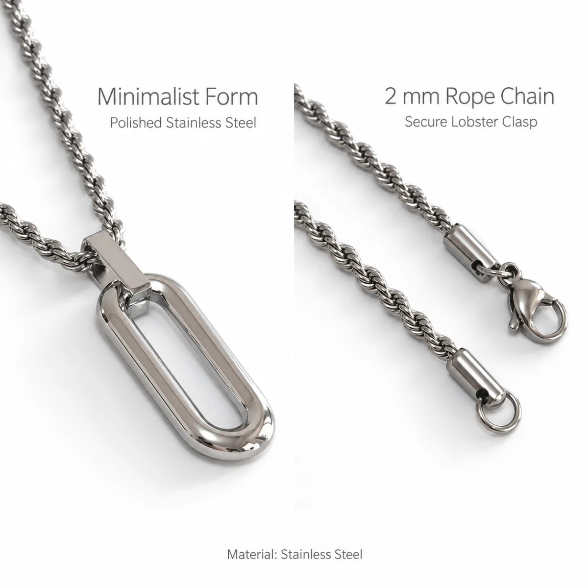 long open rectangle necklace rope chain product details