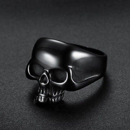Matte Black Half Jaw Skull Ring