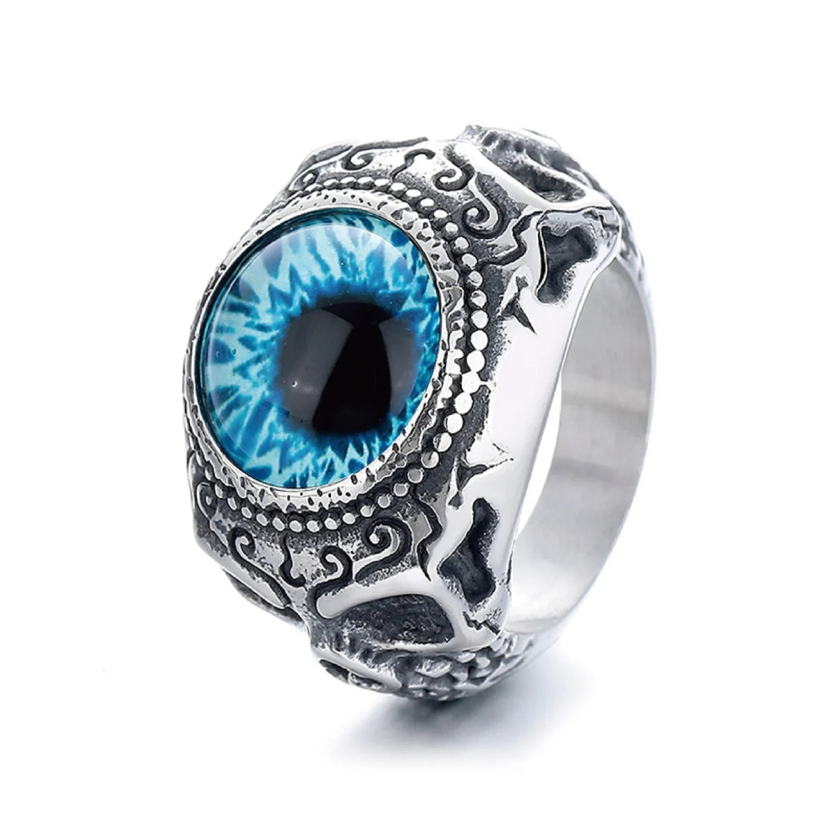 Men‘s Eyeball Ring Blue Eye White Background Dark Aesthetic Mens Accessories