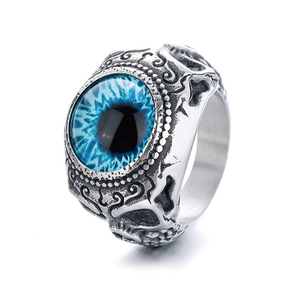 Men‘s Eyeball Ring Blue Eye White Background Dark Aesthetic Mens Accessories