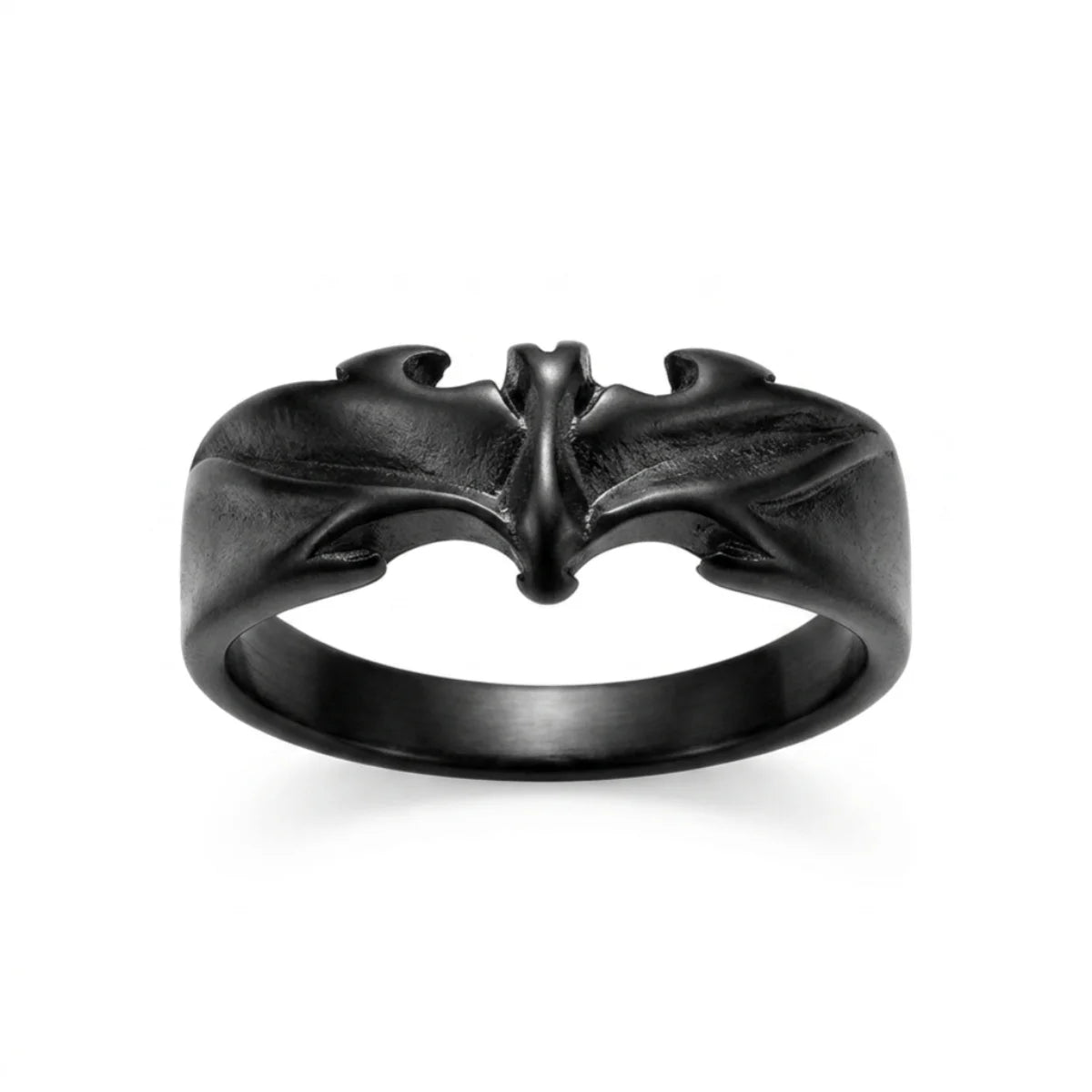 Minimalist Bat Ring Black White Background Dark Aesthetic Animal Jewelry