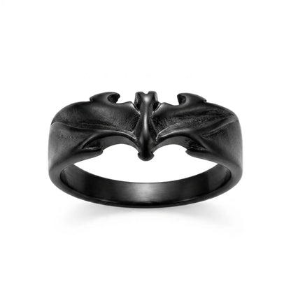 Minimalist Bat Ring Black White Background Dark Aesthetic Animal Jewelry