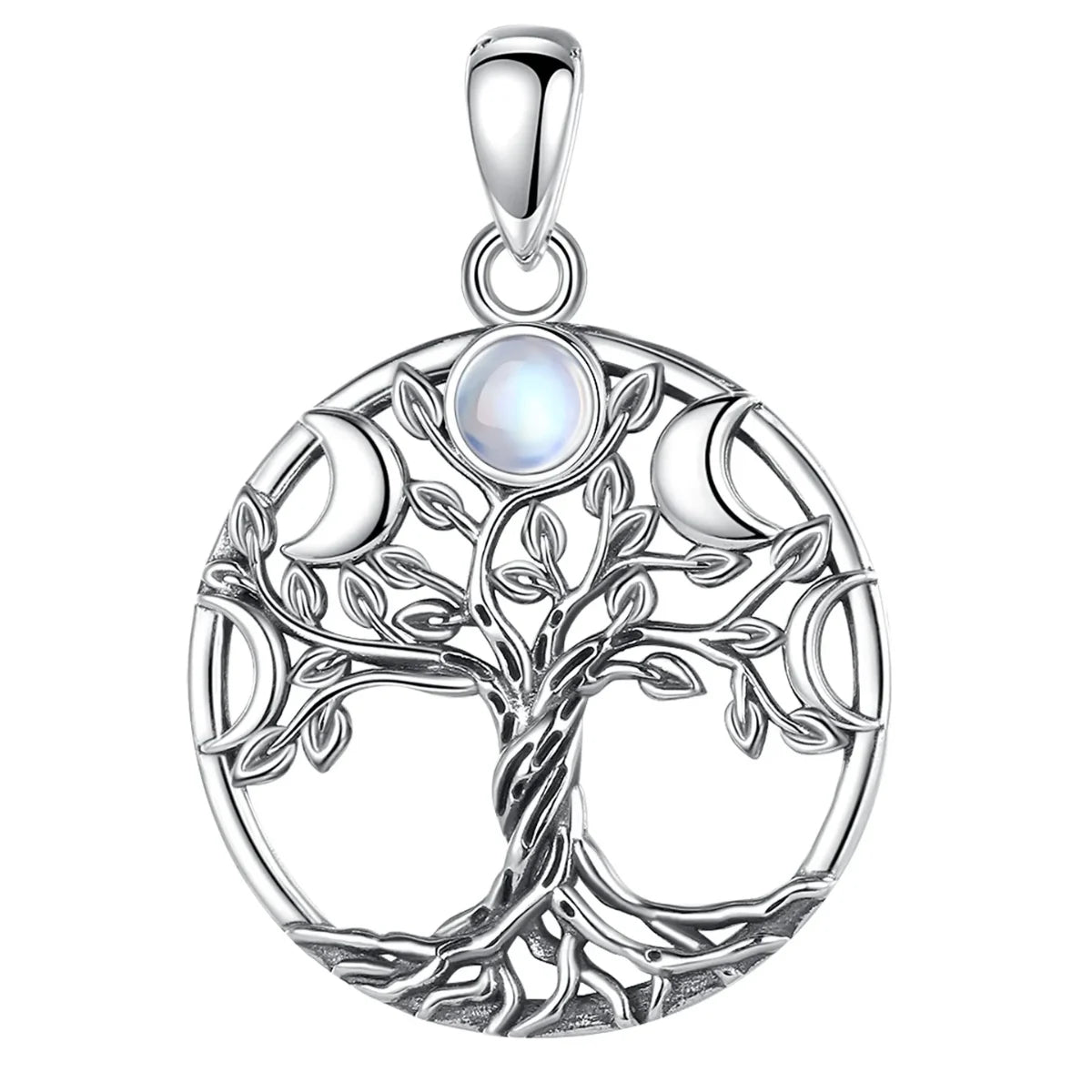 moon phase tree of life necklace pendant only