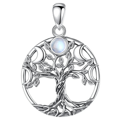 moon phase tree of life necklace pendant only