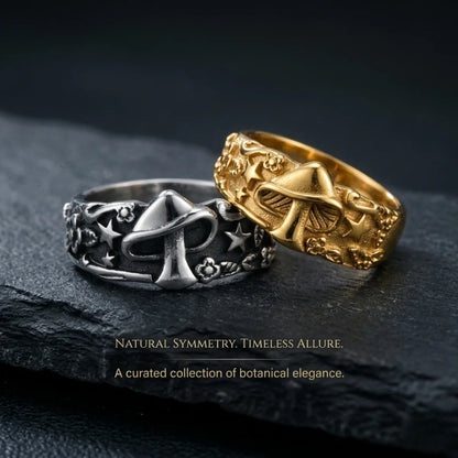 Mushroom Rings Collection Silver And Gold Alternative Jewelry