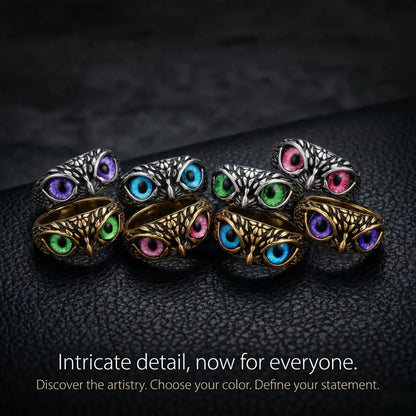 Mystic Owl Eye Ring Gold And Silver Full Collection Animal Jewelry