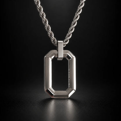 open rectangle necklace black background hero
