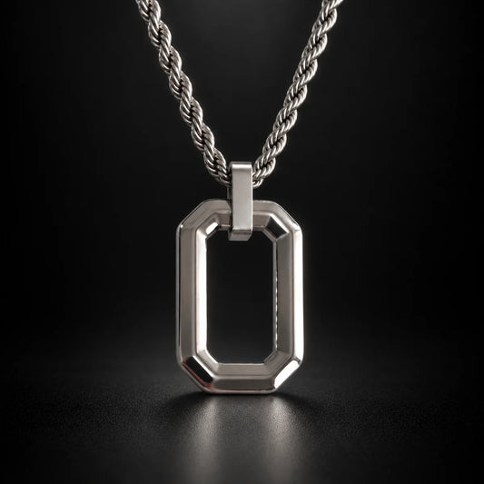 open rectangle necklace black background hero