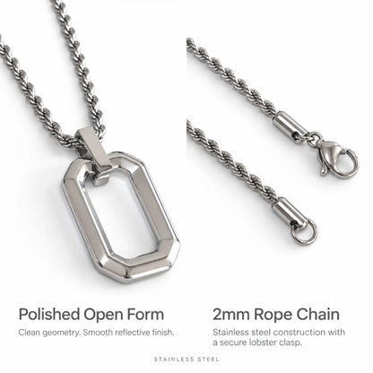 open rectangle necklace rope chain product details