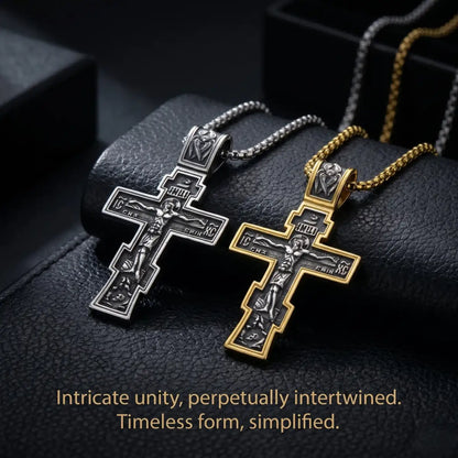 Orthodox Cross Necklace Gold And Silver Collection Premium Stainless Steel Jewelry