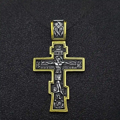 Orthodox Cross Necklace Gold Pendant Only Byzantine Crucifix Accessories