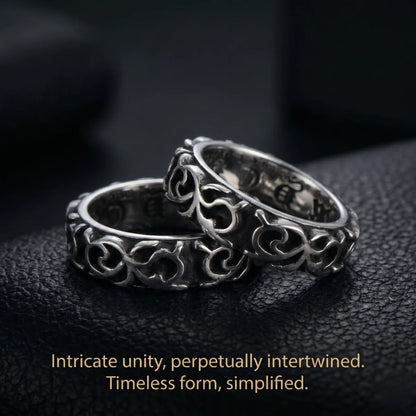 Pair Of Scroll Rings Intricate Engraved Band Alternative Couple Jewelry