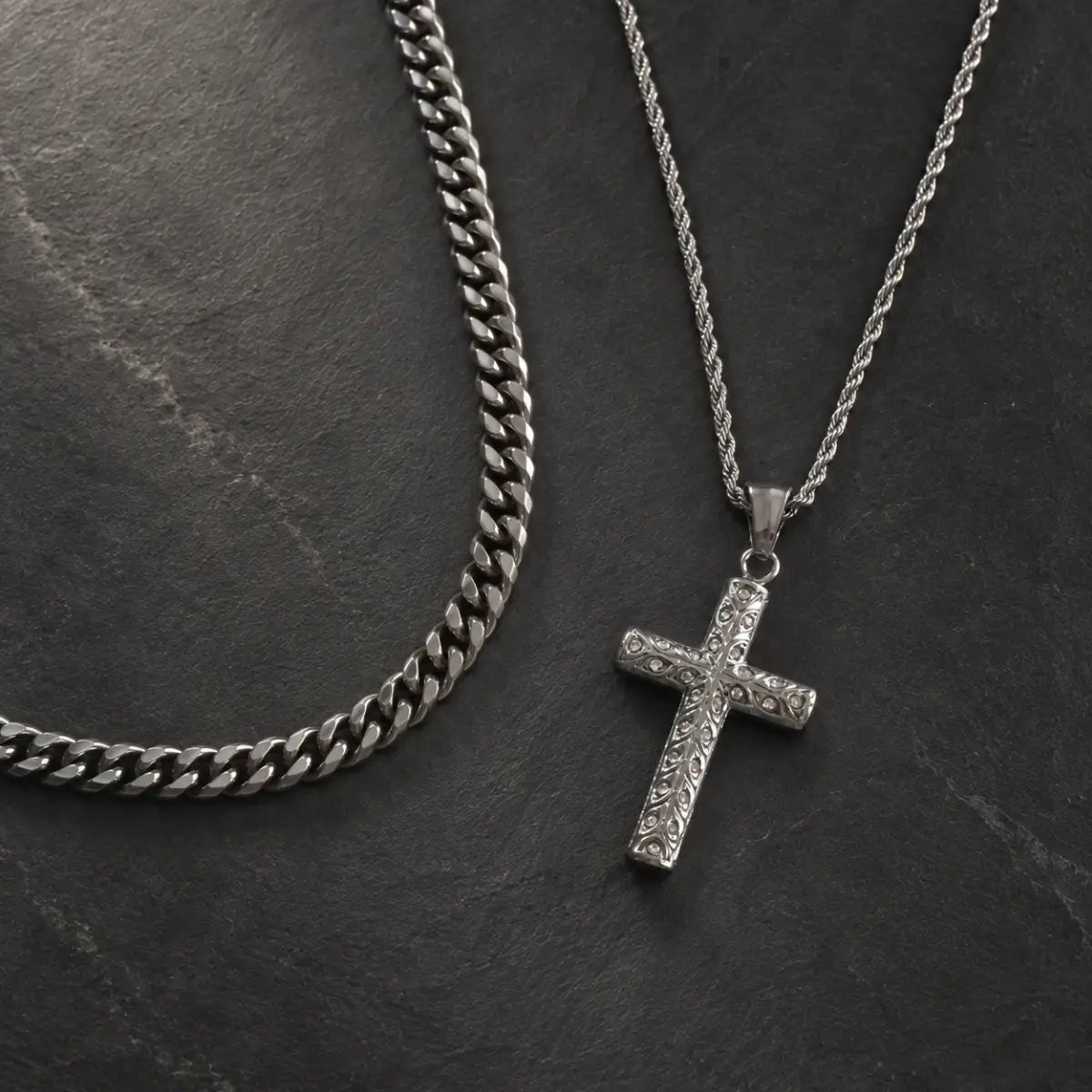 rhinestone latin cross necklace layered set birds eye display
