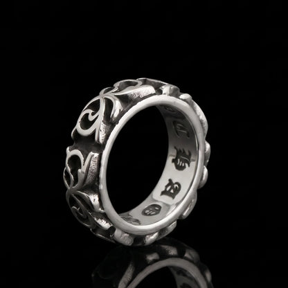Scroll Ring Front View Baroque Filigree Vintage Gothic Jewelry