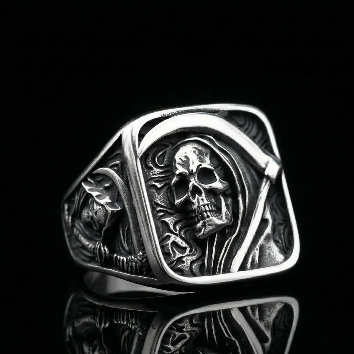 Scythe Ring Style A Grim Reaper Skull Gothic Jewelry