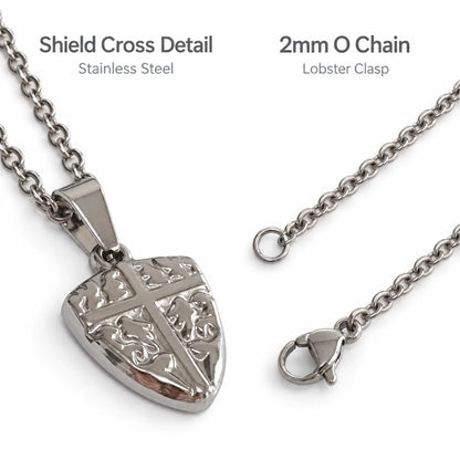 shield cross pendant necklace silver o chain product details