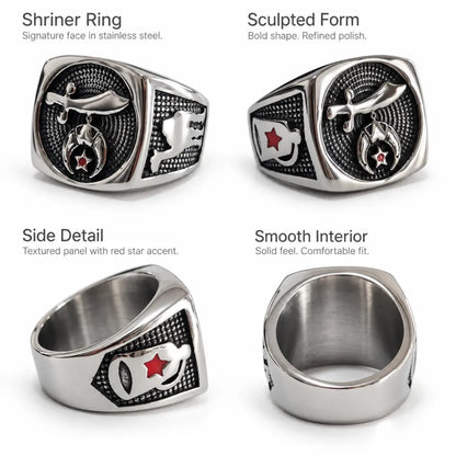 Shriner Ring Stainless Steel Design Details
