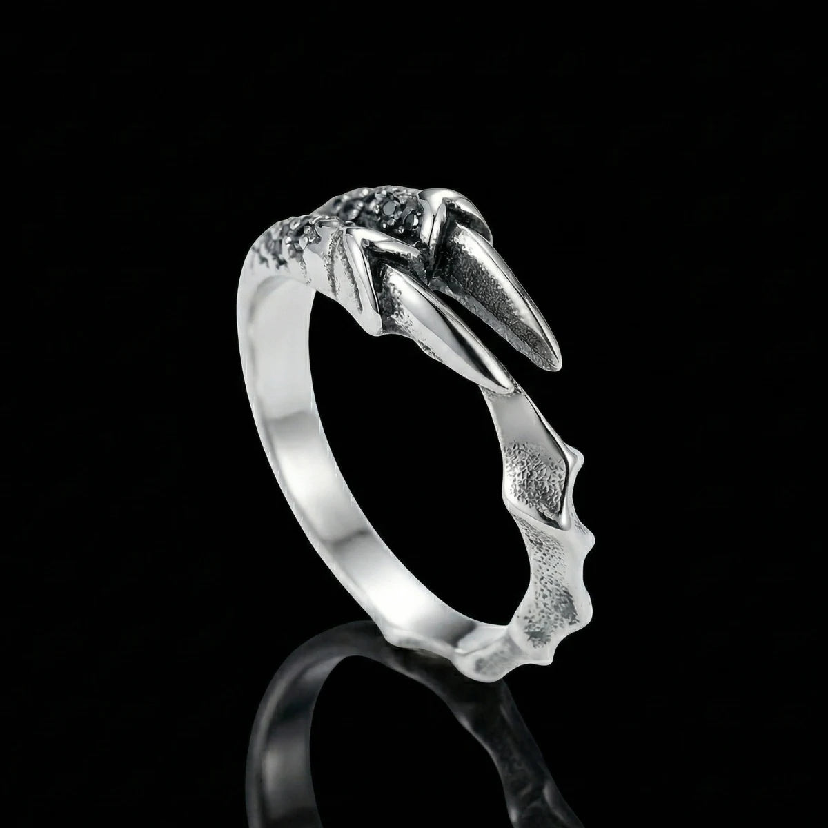 Silver Dragon Claw Ring single talon