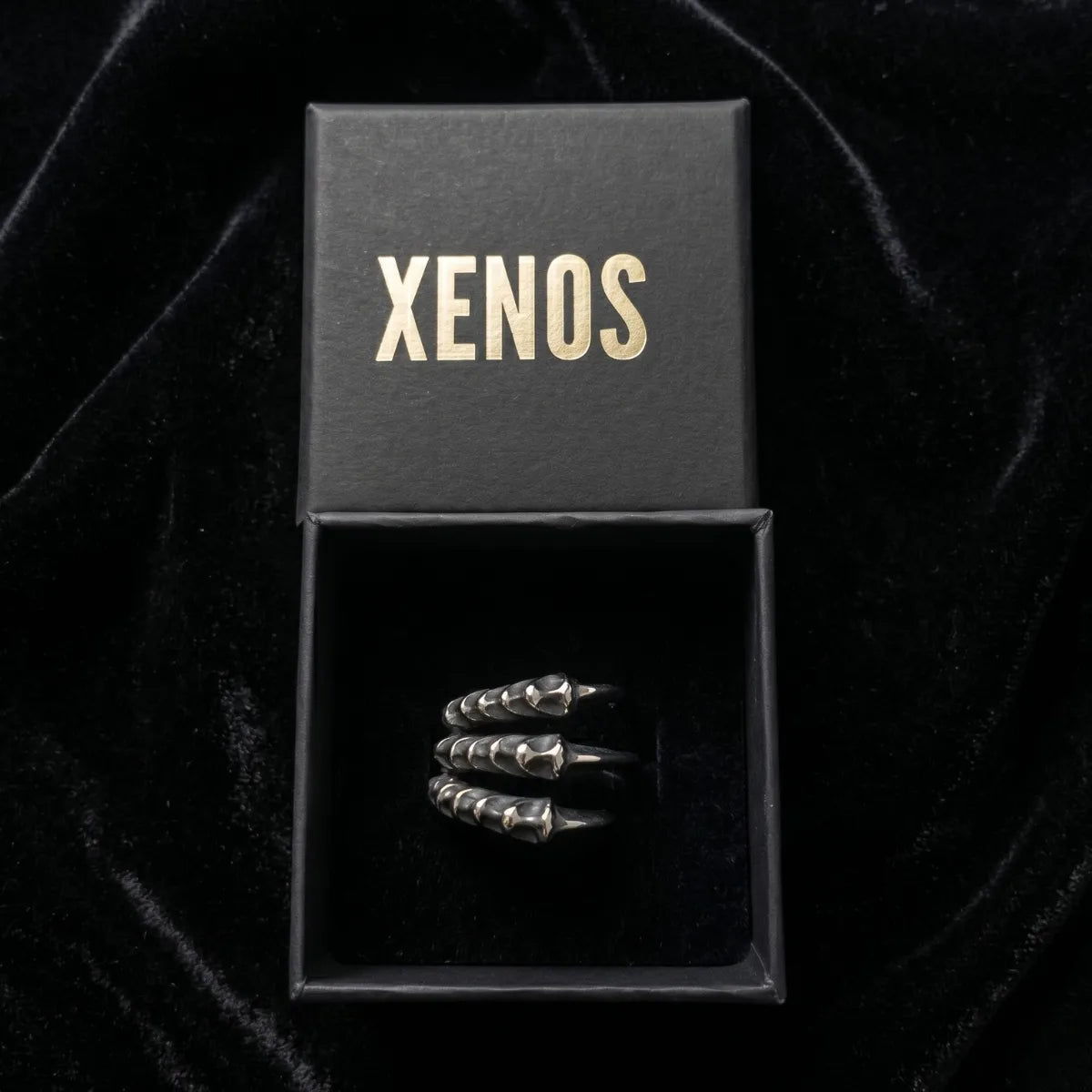 Silver Dragon Claw Ring Style C split shank Xenos Gift Box