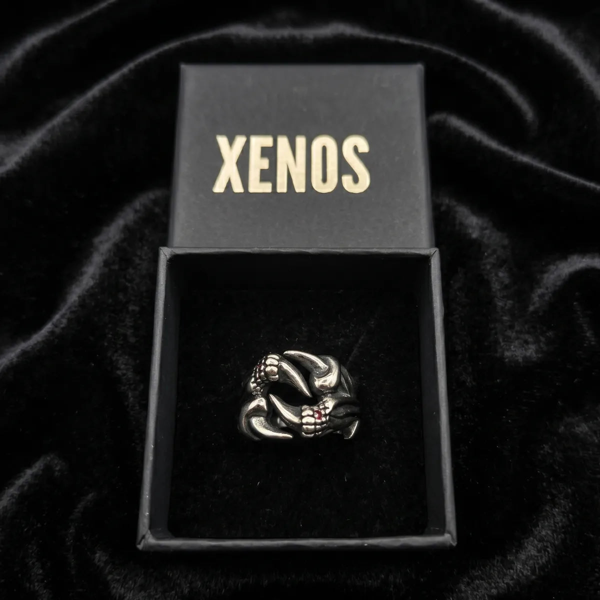 Silver Dragon Claw Ring Style D talon cluster Xenos Gift Box