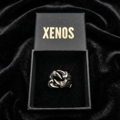 Silver Dragon Claw Ring Style D talon cluster Xenos Gift Box