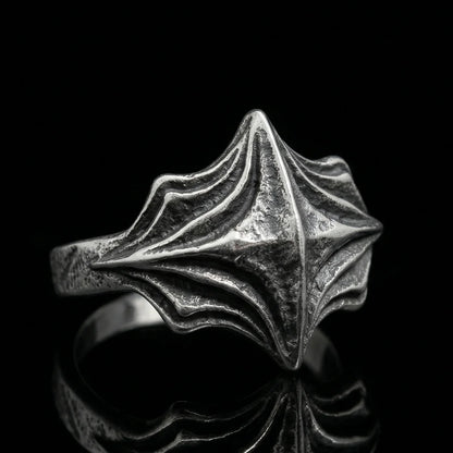 Silver Four Point Cross Ring with aged texture