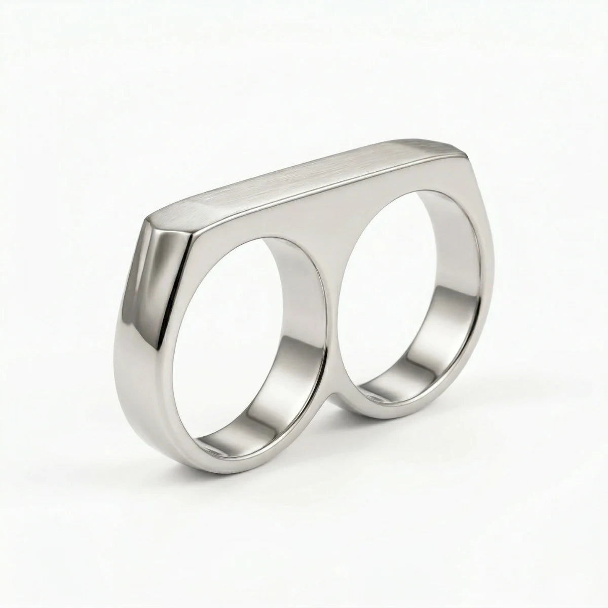 Silver Men‘s Two Finger Ring