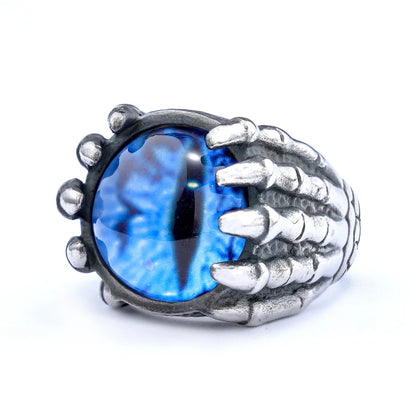 Skeleton Eye Ring Blue Eye White Background Dark Alternative Jewelry